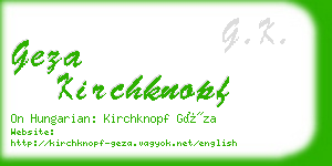 geza kirchknopf business card